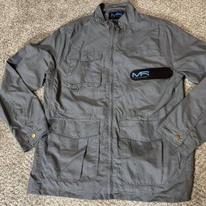 MACK RUSSO Men's Gray Polyester Full Zip Utility Field Jacket Size L Ripstop